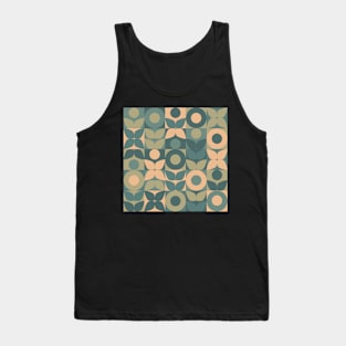 Nordic Florals Retro Vintage Abstract Pattern Tank Top